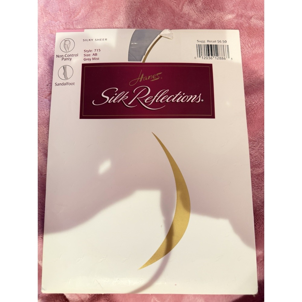 Hanes Silk Reflections Control Top Pantyhose 717 Gray Mist Size AB